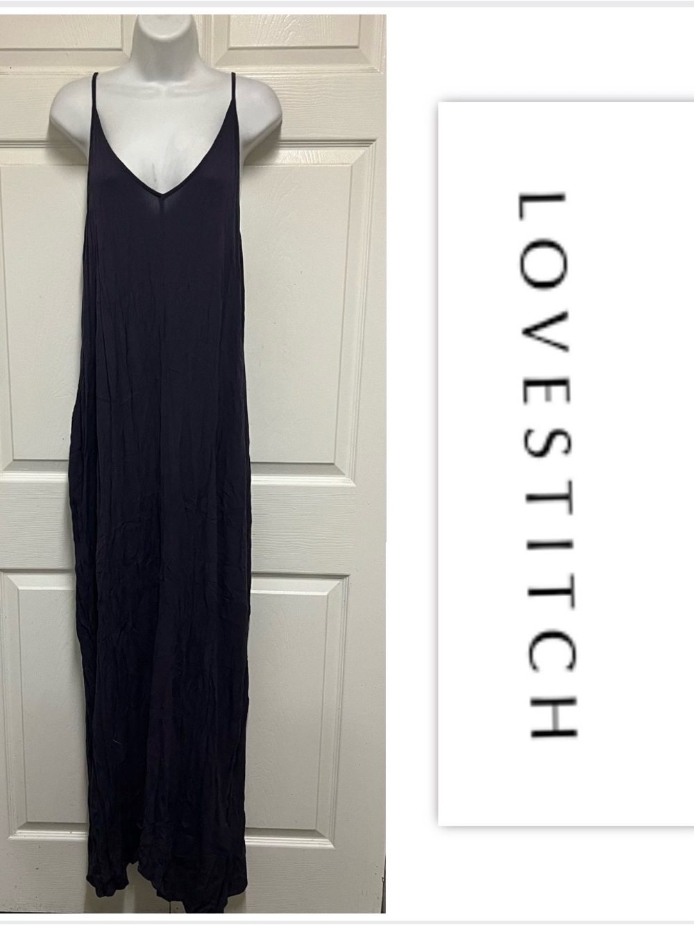 Lovestitch Periwinkle Crinkle Maxi Slip Dress